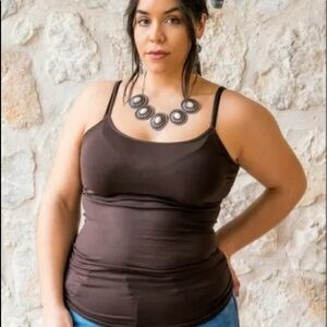 Brown Spaghetti Strap Camisole One Size Plus